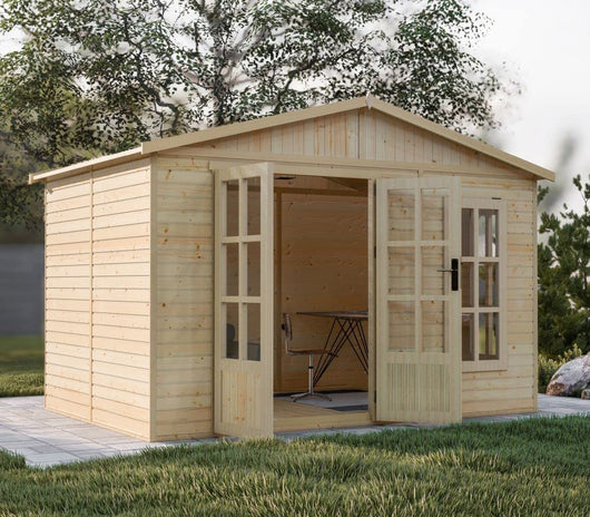 Casetta da giardino  - 6m2 - con tegole bituminose - TIMBELA M334FB+H334FBBROWN