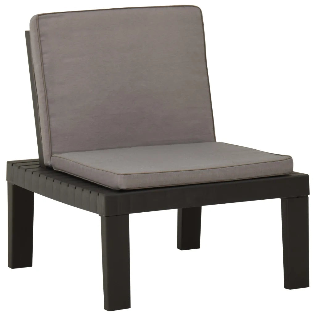 Poltrona da Giardino con Cuscino in Plastica Grigia cod mxl 23191