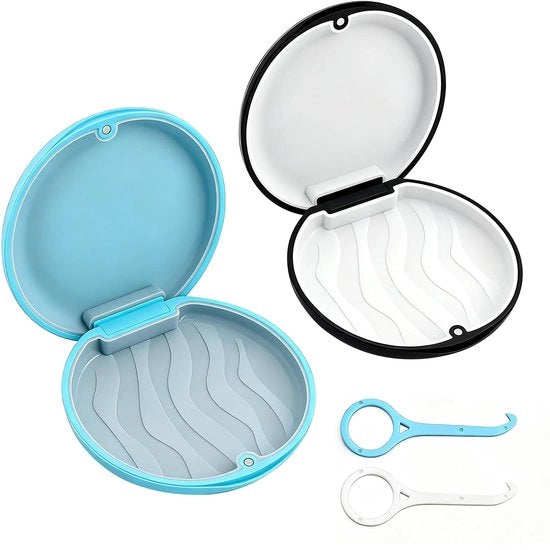 Kit di applicazione invisibili per protesi - 2 pezzi - Contenitore portatile per protesi - Per applicazioni invisibili - Sicuro con chiusura magnetica - Design compattibile - Incluso strumento di rimozione