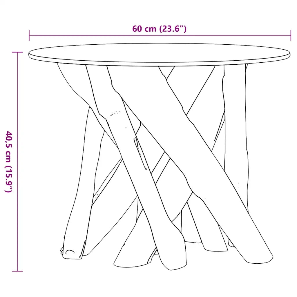 Tavolino da Salotto in Legname Massello di Teak 60 cm 243473