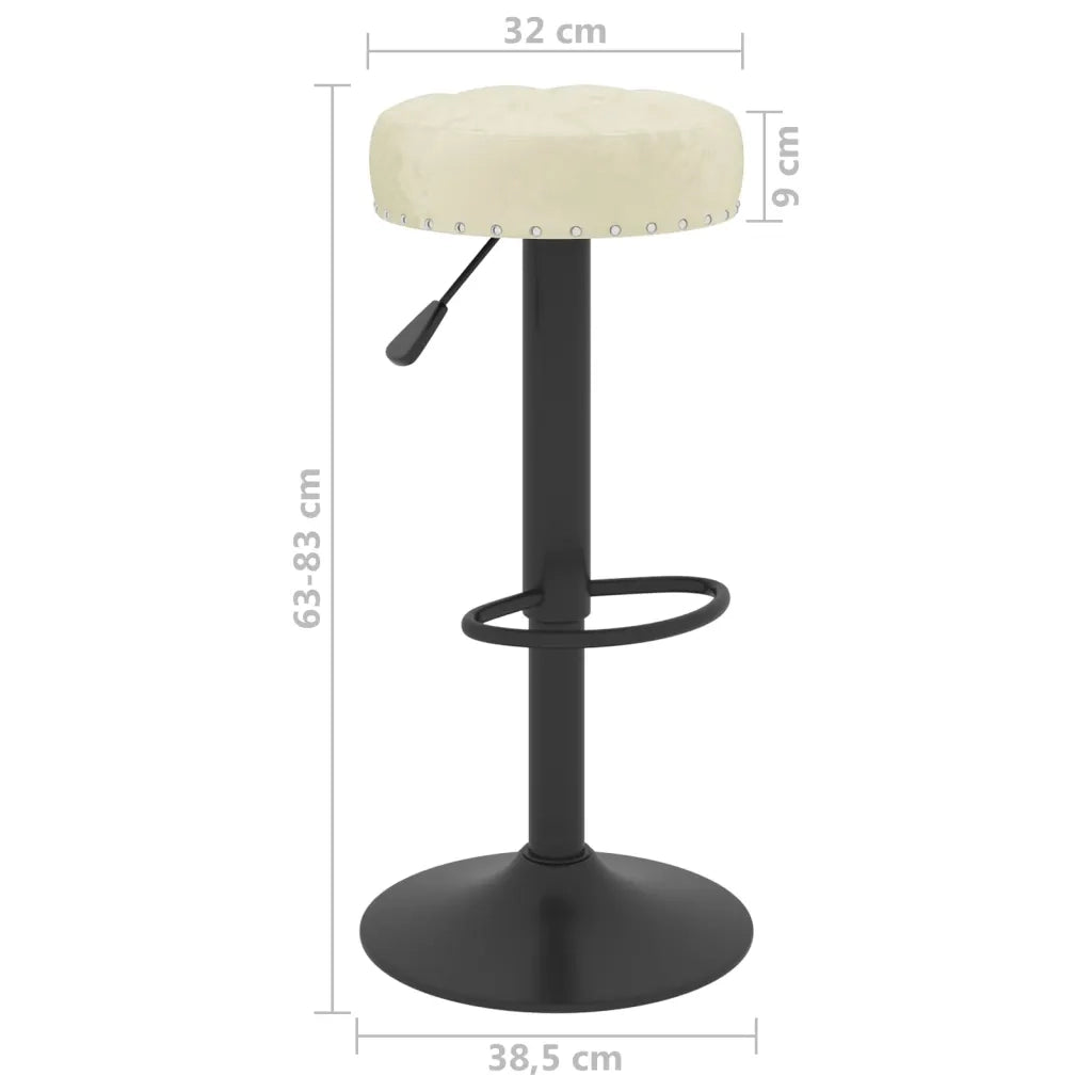 Sedie da Bar 2 pz Crema in Velluto 332994