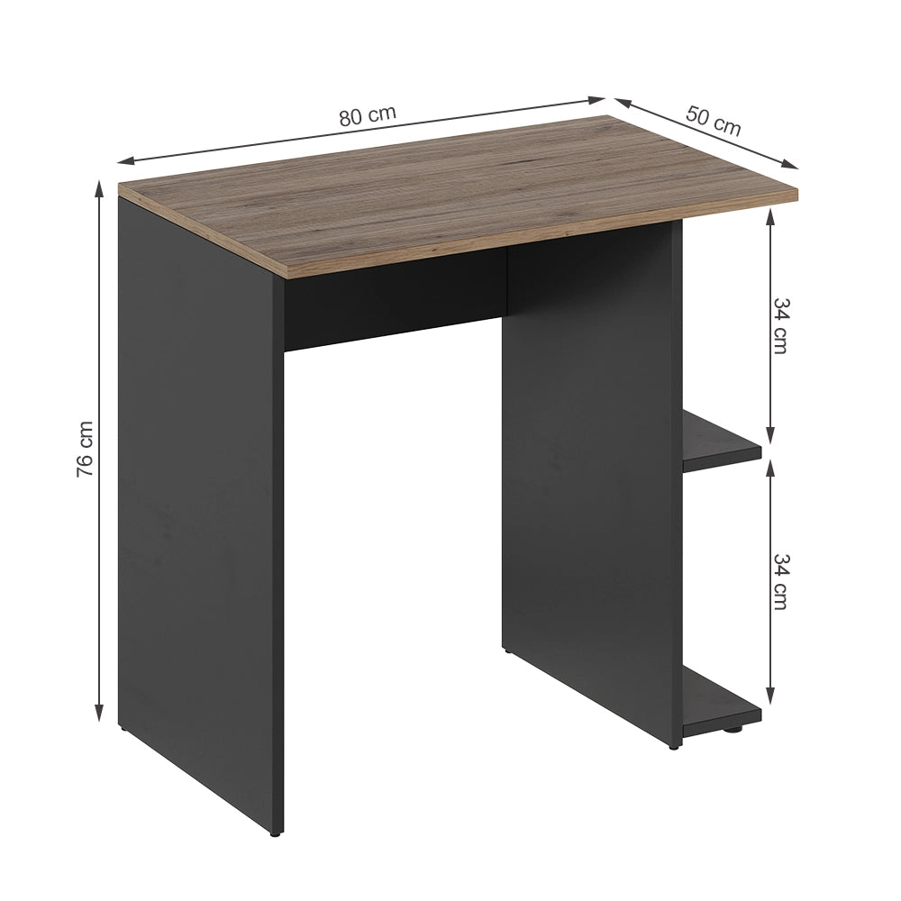 Vicco Scrivania con ripiani Antracite/Artisan 80 x 50 cm