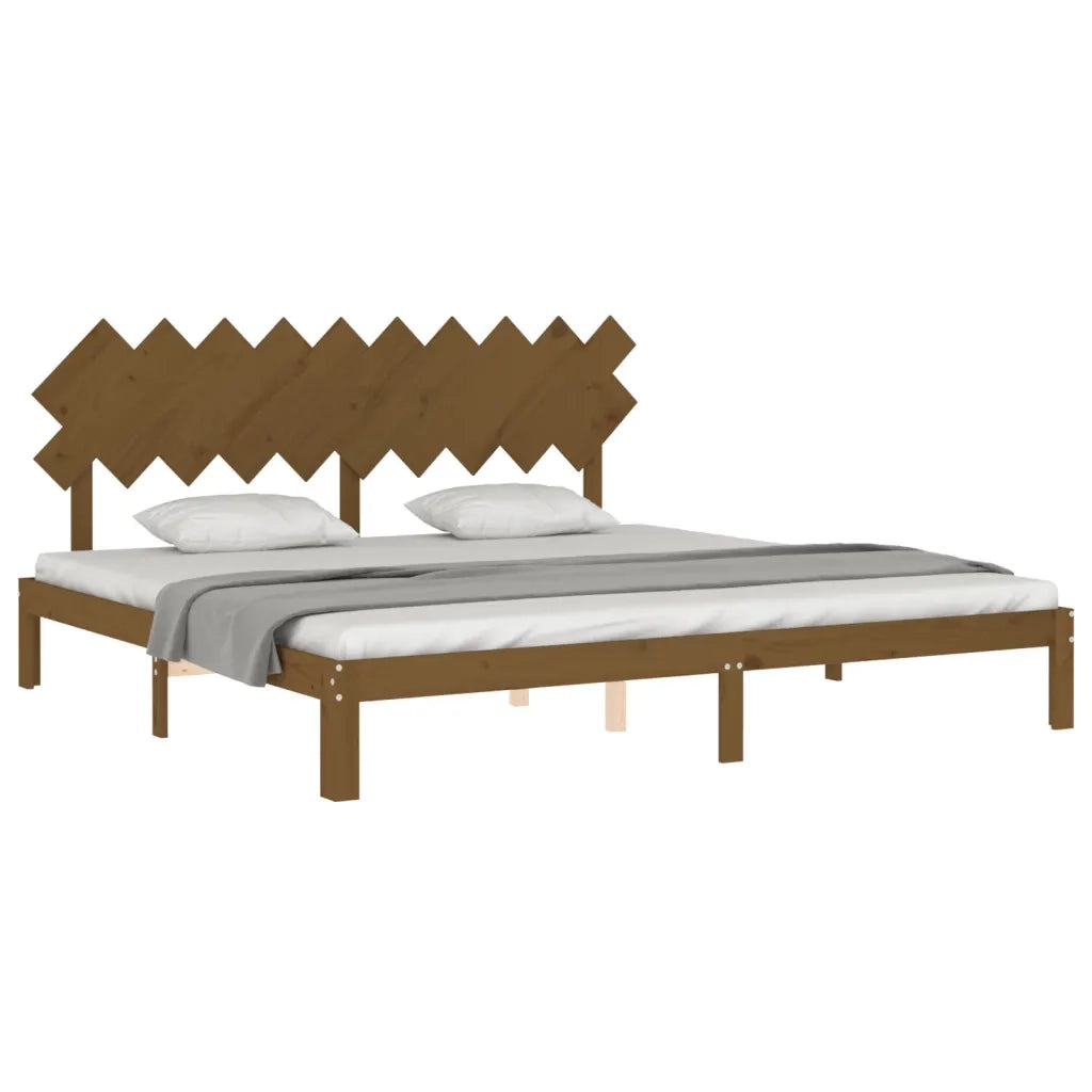 Giroletto con Testiera ambra 200x200 cm in Legno Massello 3193749