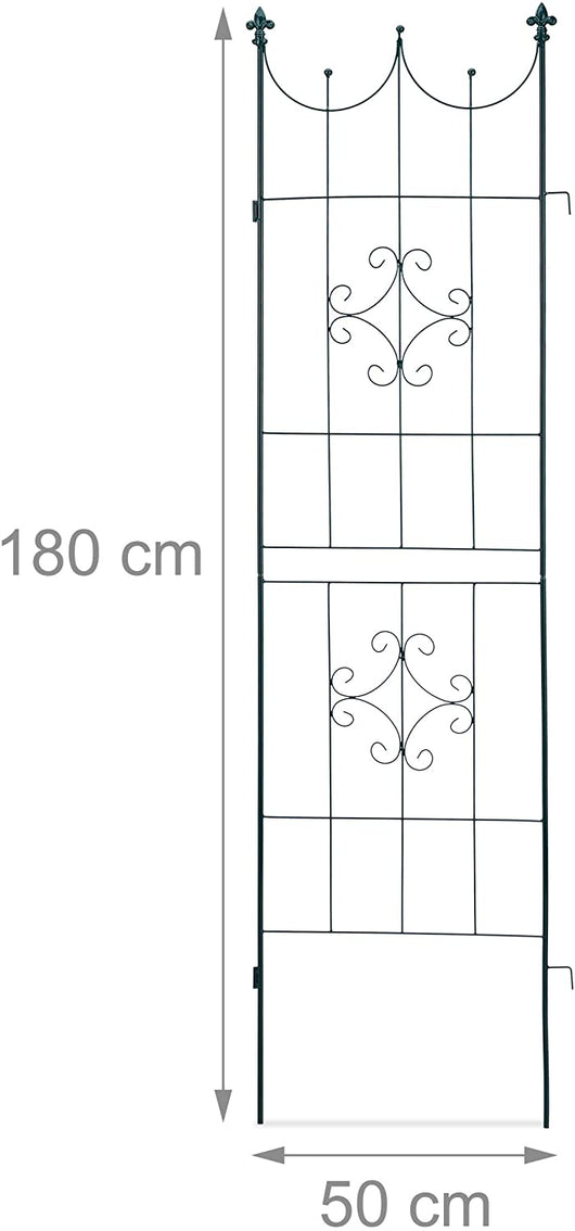 Recinzione a traliccio per piante rampicanti ad arco da giardino in ferro set da 2 verde 13_0002896_3