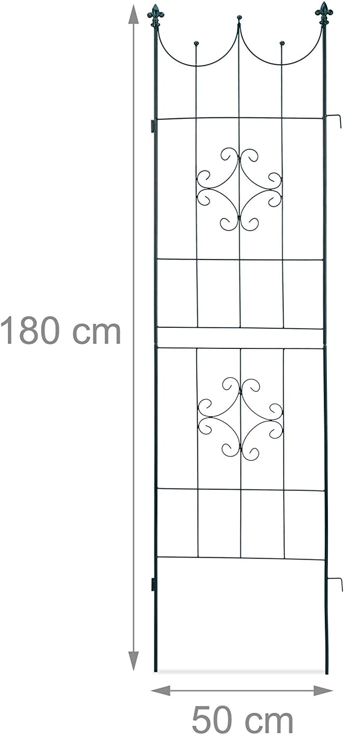 Recinzione a traliccio per piante rampicanti ad arco da giardino in ferro set da 2 verde 13_0002896_3