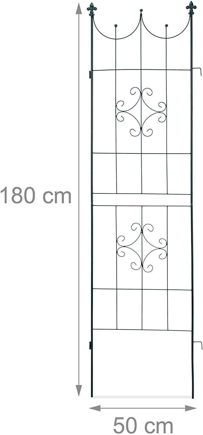 Recinzione a traliccio per piante rampicanti ad arco da giardino in ferro set da 2 verde 13_0002896_3