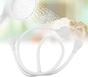 Set completo di accessori per doccia con doucheslang a push per doppio rubinetto e douchekop-slang per capelli, shampoo, spray per animali e pulitore.