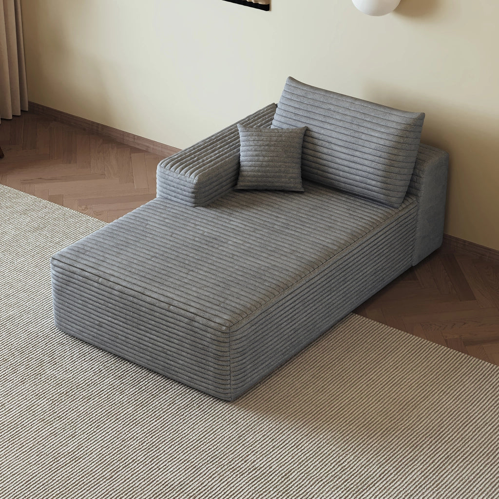 DIVANO LETTO ANGOLARE REVERSIBILE IN TESSUTO GRIGIO