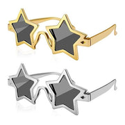 Sole a due pezzi - Occhiali da sole stellari - Occhiali da sole per occasioni - Occhiali da sole da costume - Occhiali da sole divertenti - Lenti in oro/argento