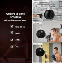 Sacco da Boxe ad Acqua da 51,5 cm, Sacco Anti-Perdite con Tubo di Riempimento d'Acqua, Catena in Metallo, Gancio e Croce, Sacco per Allenamento per Adulti e Bambini