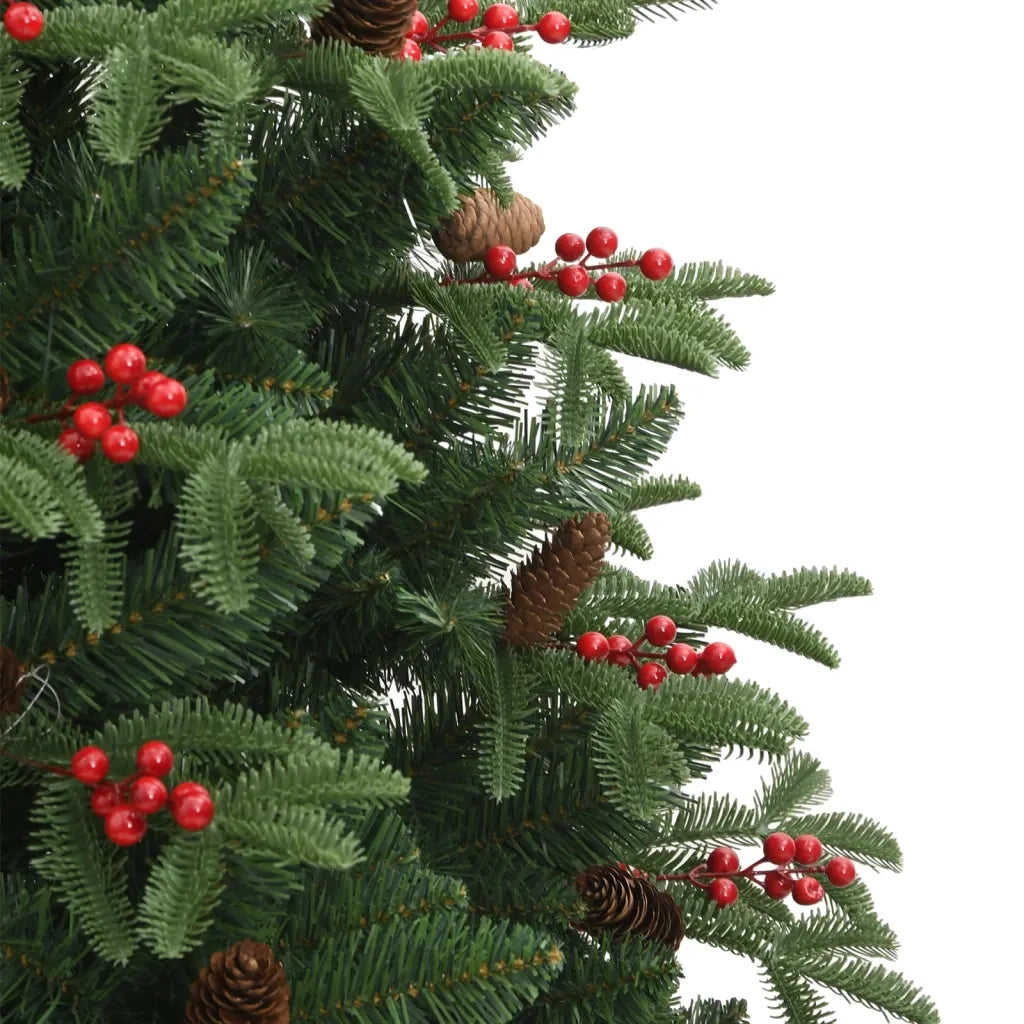 Albero Natale | Decorazioni natalizie Artificiale Incernierato con Pigne e Bacche 180cm
