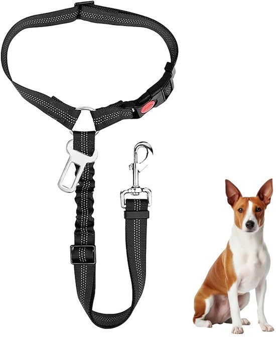 Fascia di sicurezza per cani per auto - Cintura di sicurezza per cani regolabile - Imitazione nylon - Fermo a gancio in acciaio inossidabile - Cintura di sicurezza per cani elastica - Adatta per cani piccoli/midi - Fascia di sicurezza per cani per auto