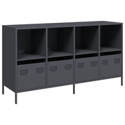 Credenza | Madia | Buffet da pranzo | Armadio da pranzo Antracite 135x39x73,5 cm in Acciaio Laminato a Freddo