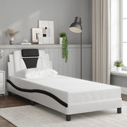 Giroletto con Testiera Bianco e Nero 90x200 cm in Similpellecod mxl 115081