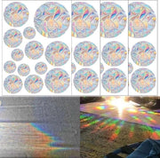 Vetrata a Sfere Prismatiche Sticker per Finestre Effetto Arcobaleno e Prismatico Autoadesiva Anti Uccelli Protezione dal Sole Anti UV Prevenzione Collisione