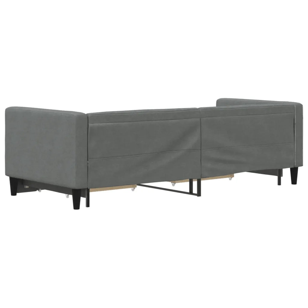 Divano Letto Estraibile Cassetti Grigio Scuro 80x200cm Tessuto 3196610