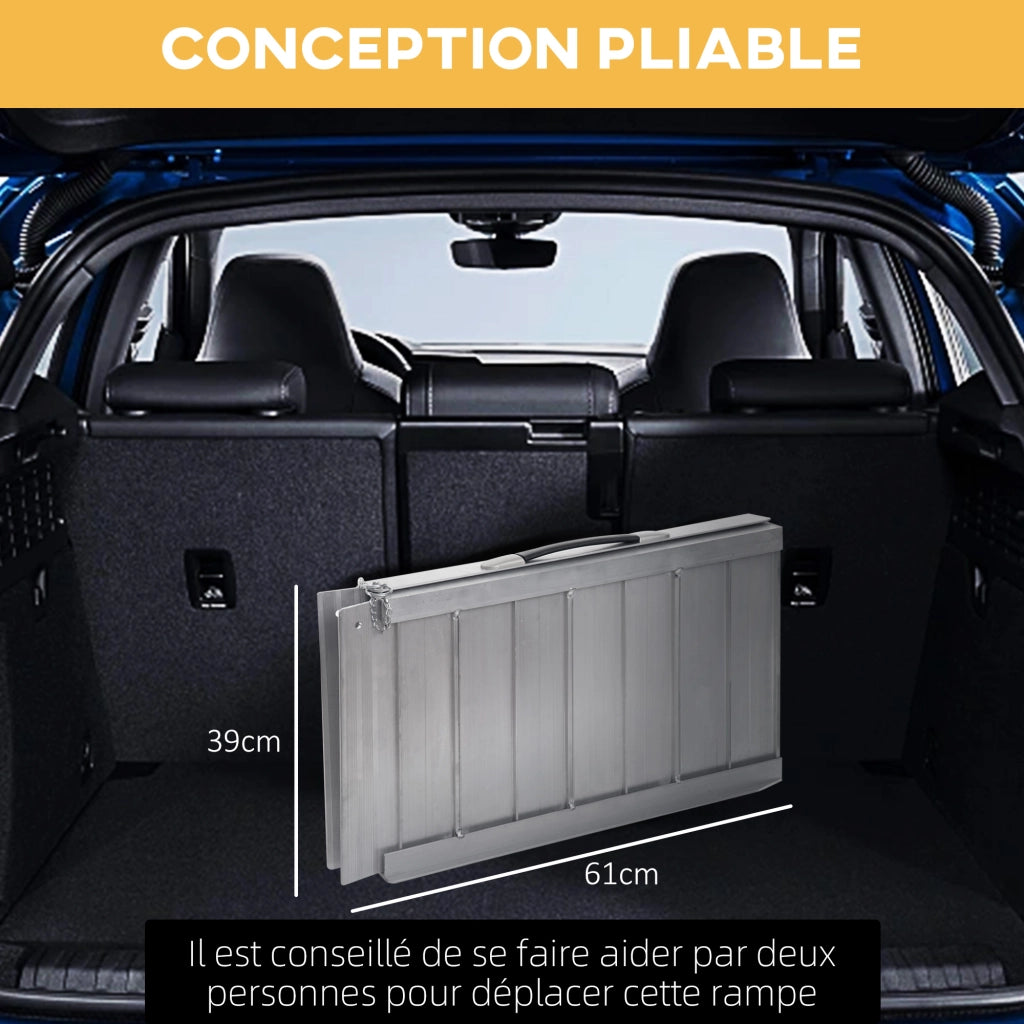 Rampa pieghevole per sedia a rotelle ¨C Xylo ¨C Alluminio antiscivolo 61x74cm 270kg