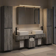 Set di mobili per il bagno 6 pcs Sonoma grigio 3407196
