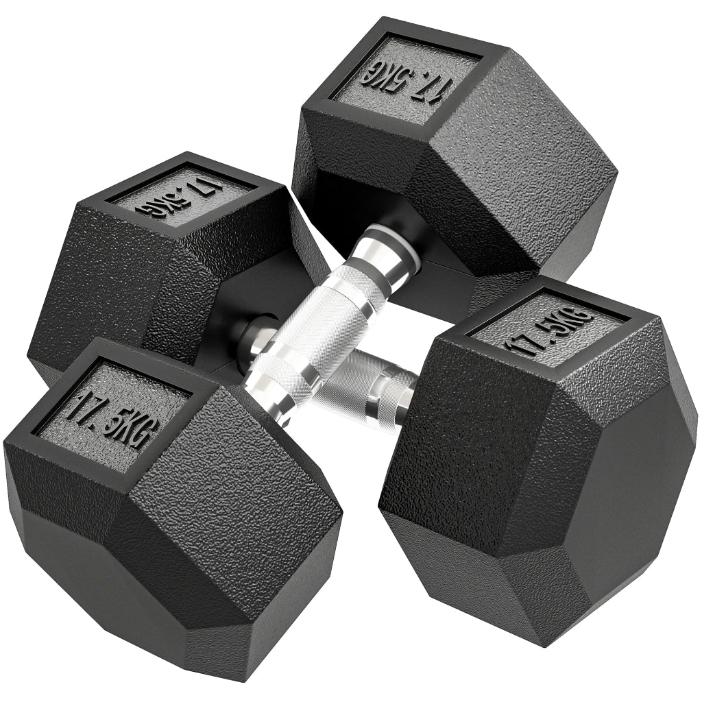 Set Manubri 2x17,5 kg ¨C zephmum ¨C Antiscivolo, Metallo, Nero