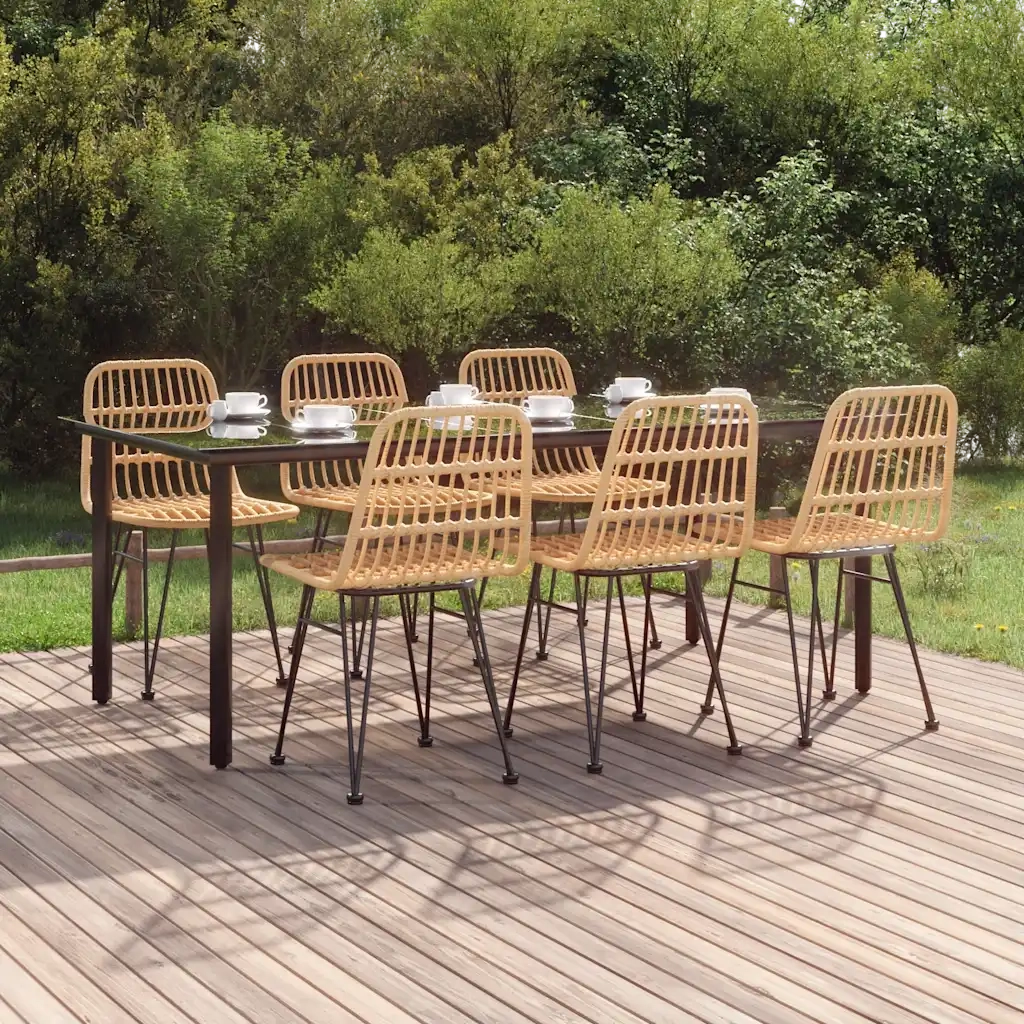 Set da Pranzo da Giardino 7 pz in Polyrattan 3157892