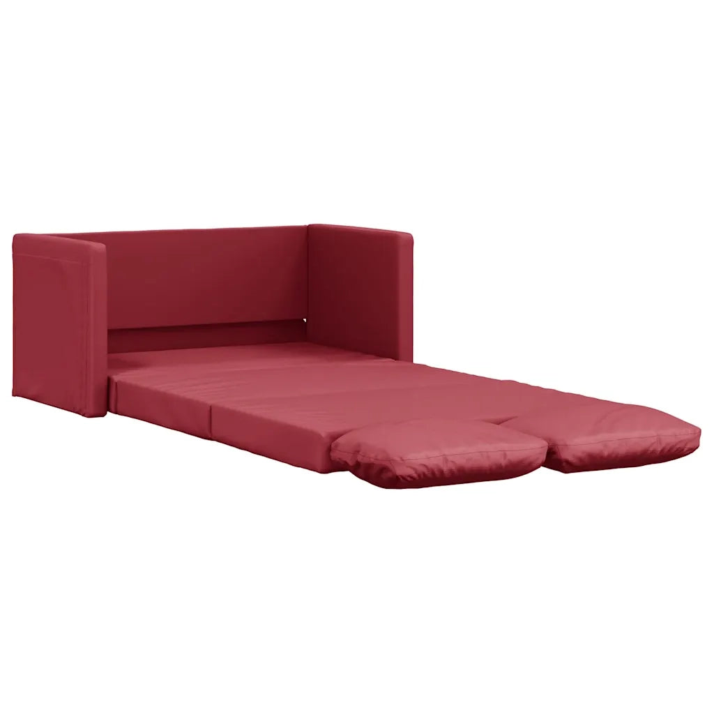 Divano letto | Sof¨¤ letto | Letto singolo da Terra 2 in 1 Rosso Vino 112x174x55cm Similpelle
