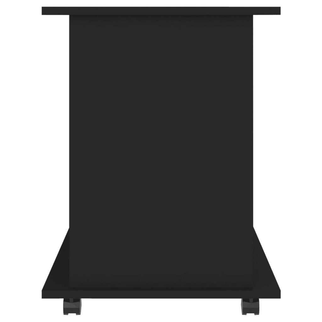 Mobiletto con Ruote Nero 60x45x60 cm in Legno Multistrato 808477