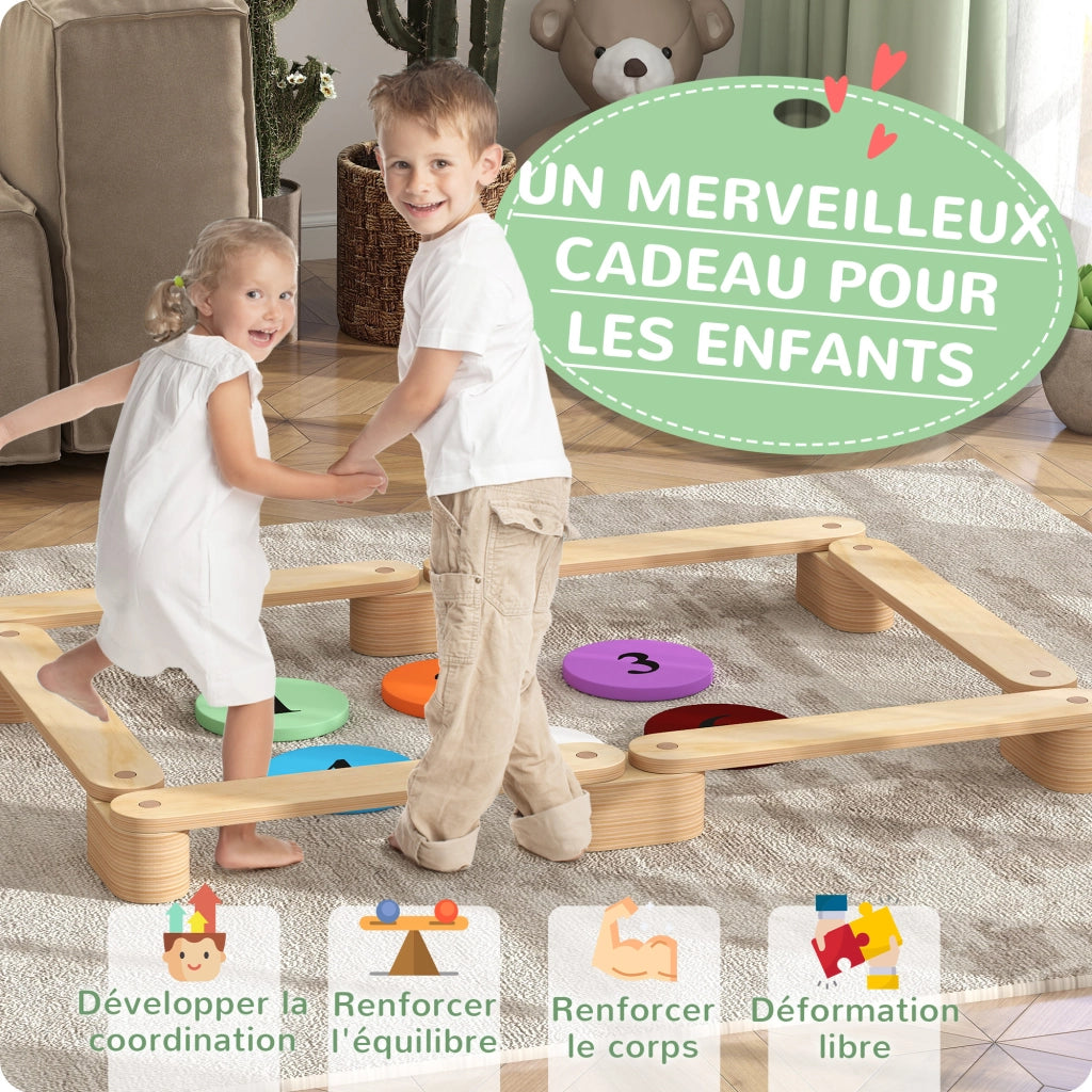 Set Parco Giochi in Legno per Bambini ¨C Zephmum ¨C Naturale 6 Pezzi