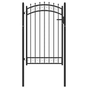 Cancello per Recinzione con Punte in Acciaio 100x150 cm Nero 146380