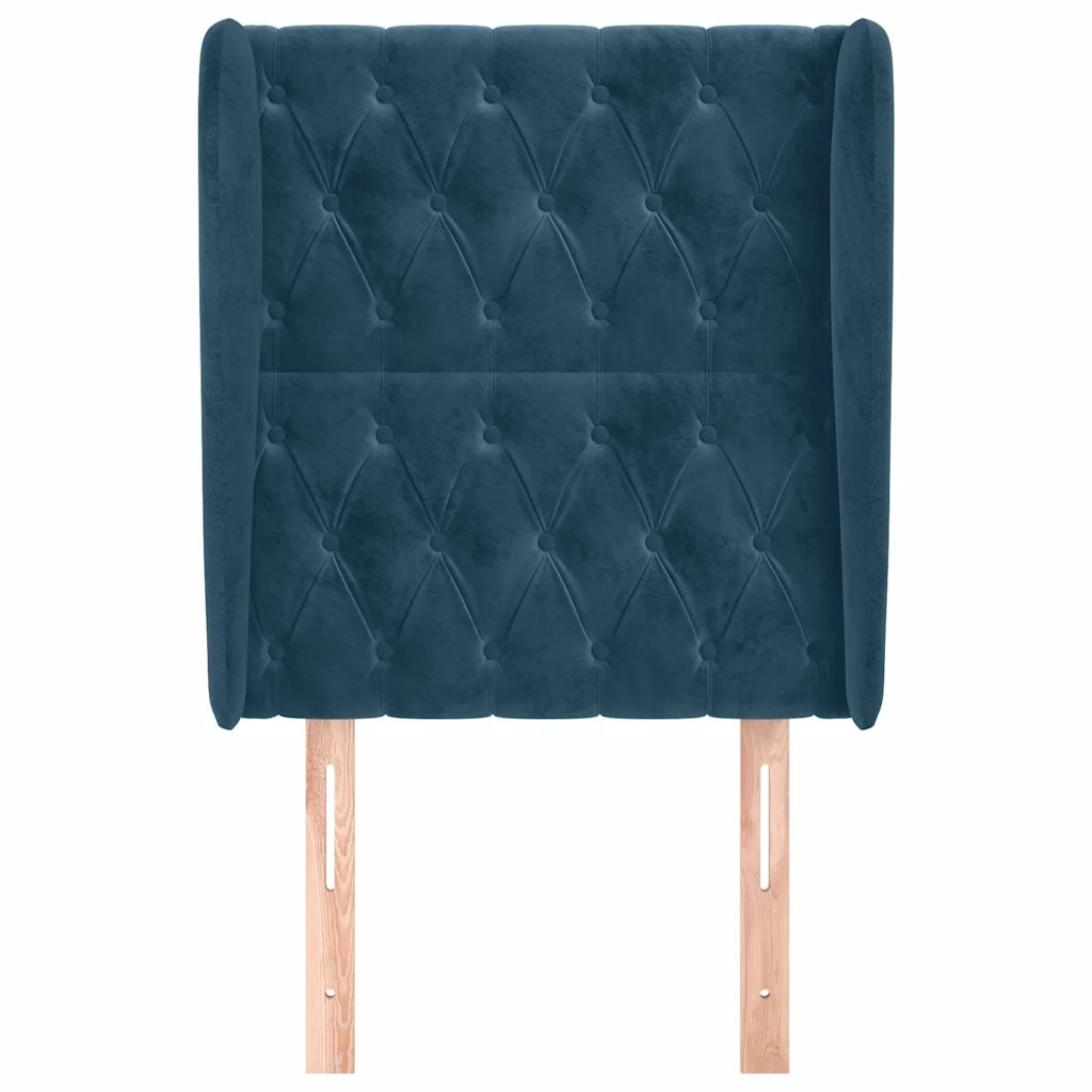 Testiera ad Orecchio Blu Scuro 83x23x118/128 cm in Velluto