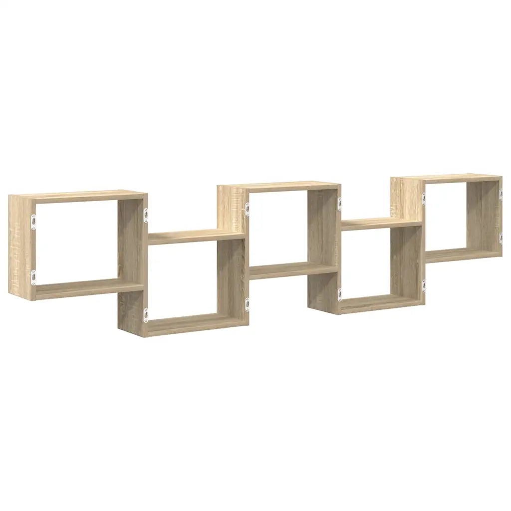 Mensola a Cubo da Parete 5 Scomparti Truciolato Rovere Sonoma 859997