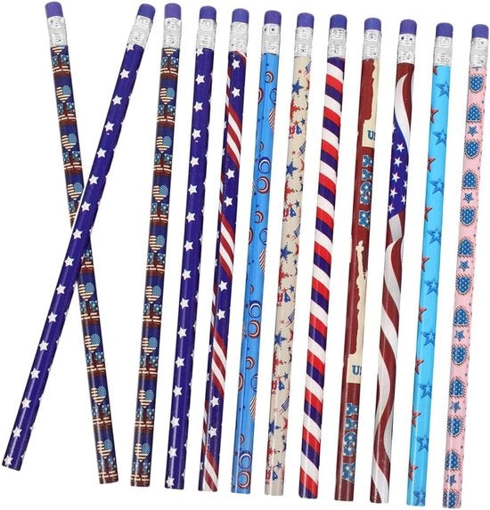 Pentole in legno con pennarelli americani della festa della indipendenza, 12 pezzi, per bambini e bambine, scuola e ufficio, regalo di compleanno.