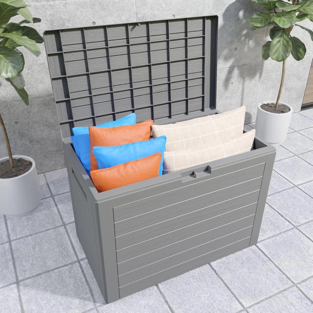 Casaria® Baule da Giardino Lille 190 L Effetto Legno Orgenizer Box Giocattoli 78x44x55cm Multibox Impermeabile Esterni