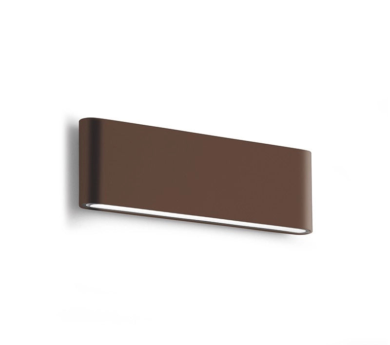GES885C Applique biemissione da esterni in alluminio pressofuso marrone, LED 2x12W 3000K 1150lm, IP54, Non dimmerabile - Gealuce