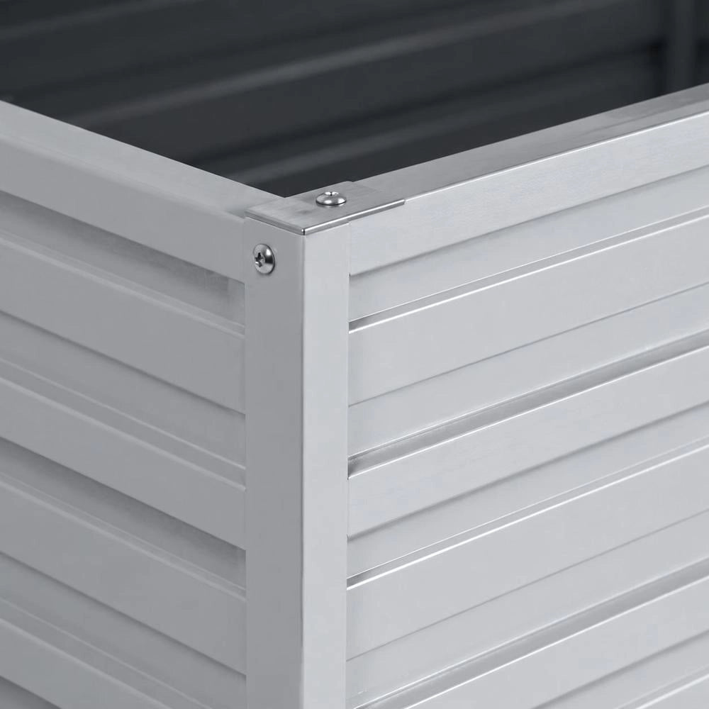 Garden Raised Bed 240x80x77 Cm Galvanized Steel Silver