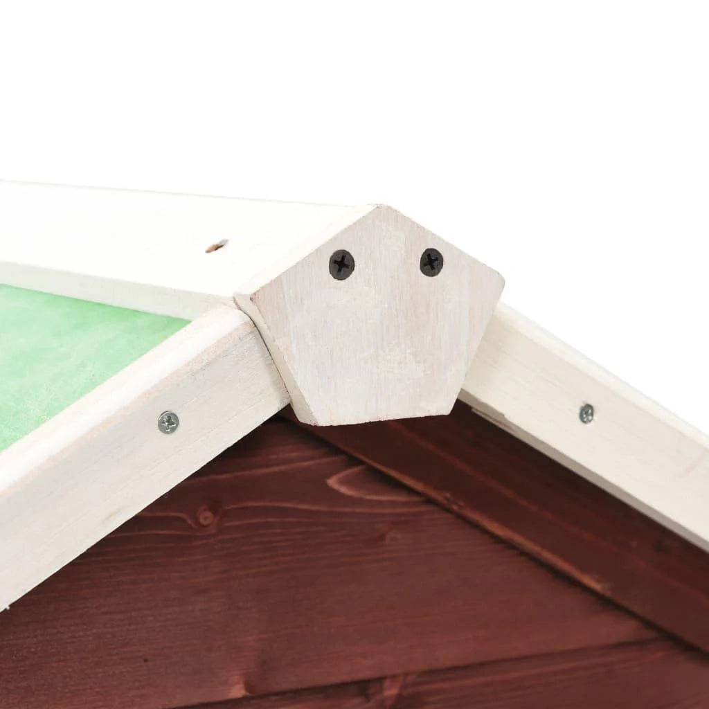 Conigliera 140 x 63 x 120 cm in legno massello di abete moka e bianco 02_0000612