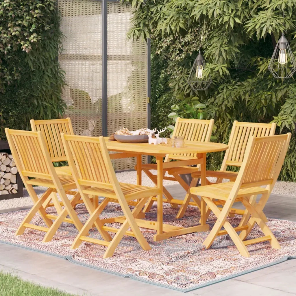 Set da Pranzo da Giardino 7 pz in Legno Massello di Teak cod mxl 74849