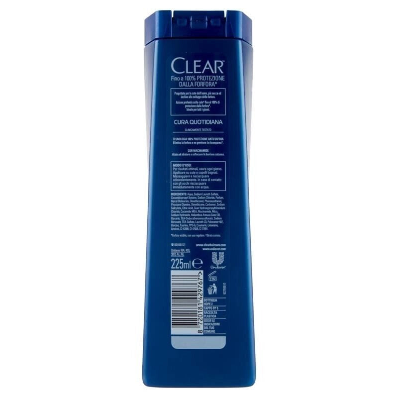 CLEAR SHAMPOO PER TUTTI I TIPI DI CUTE E CAPELLI 225 ML NEW CURA QUOTIDIANA