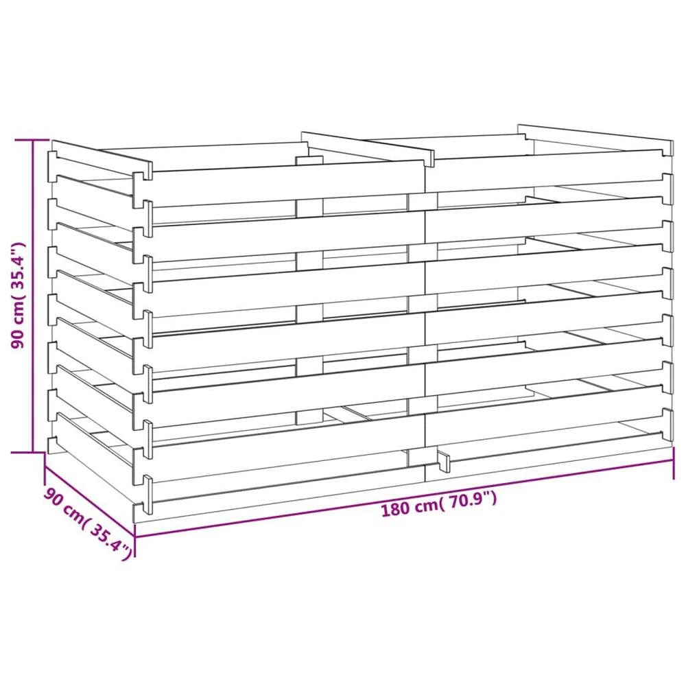 Composter Slats Made Of Impregnated Pine Wood 180x90x90 Cm