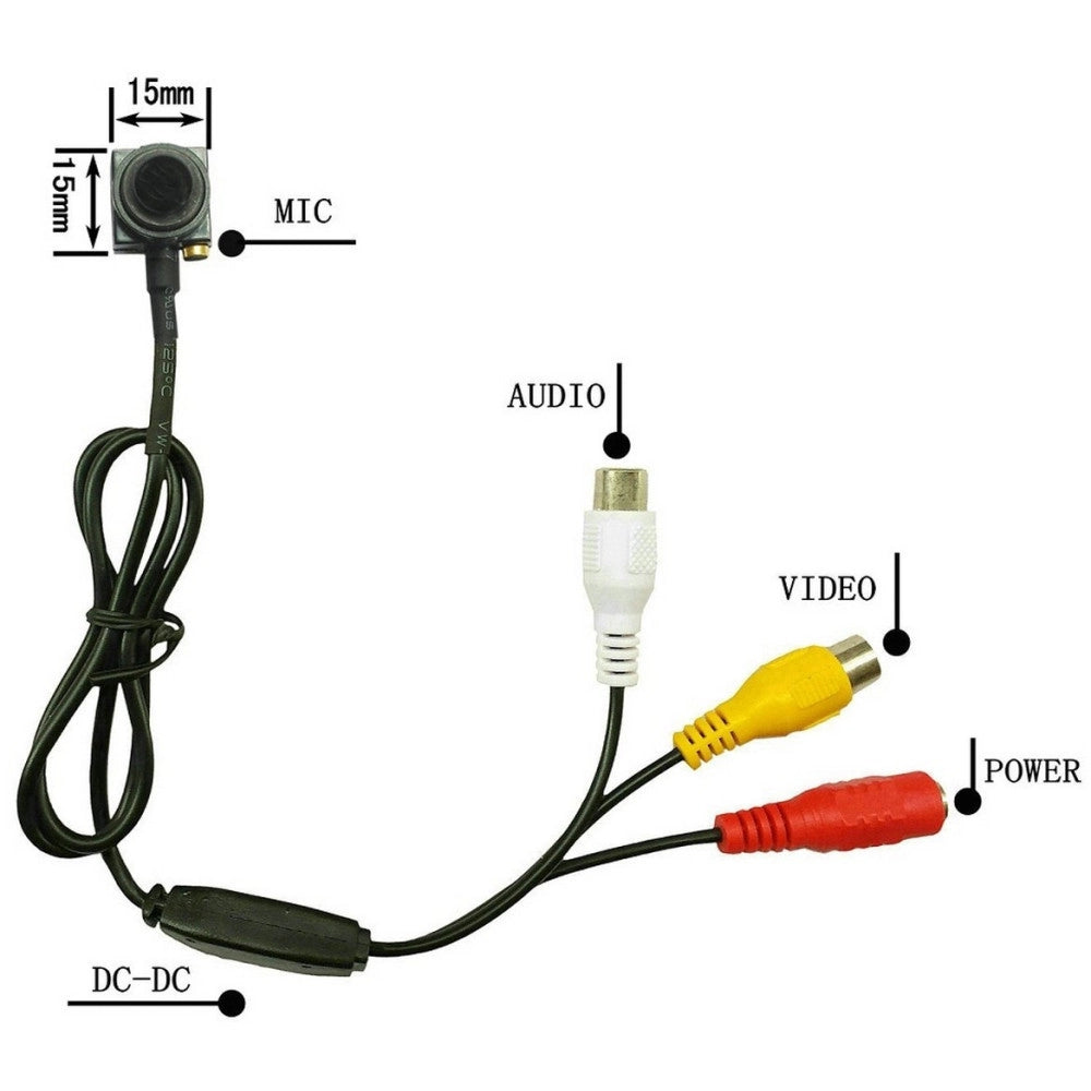 Trade Shop - Micro Telecamera Mini Camera A Colori Cam Spia Spy Con Microfono Per Audio -