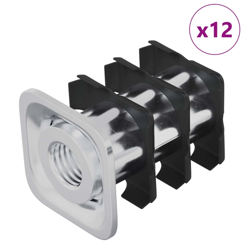 Inserto per tubo filettato 12 pz Nero e Argento CFW9277355