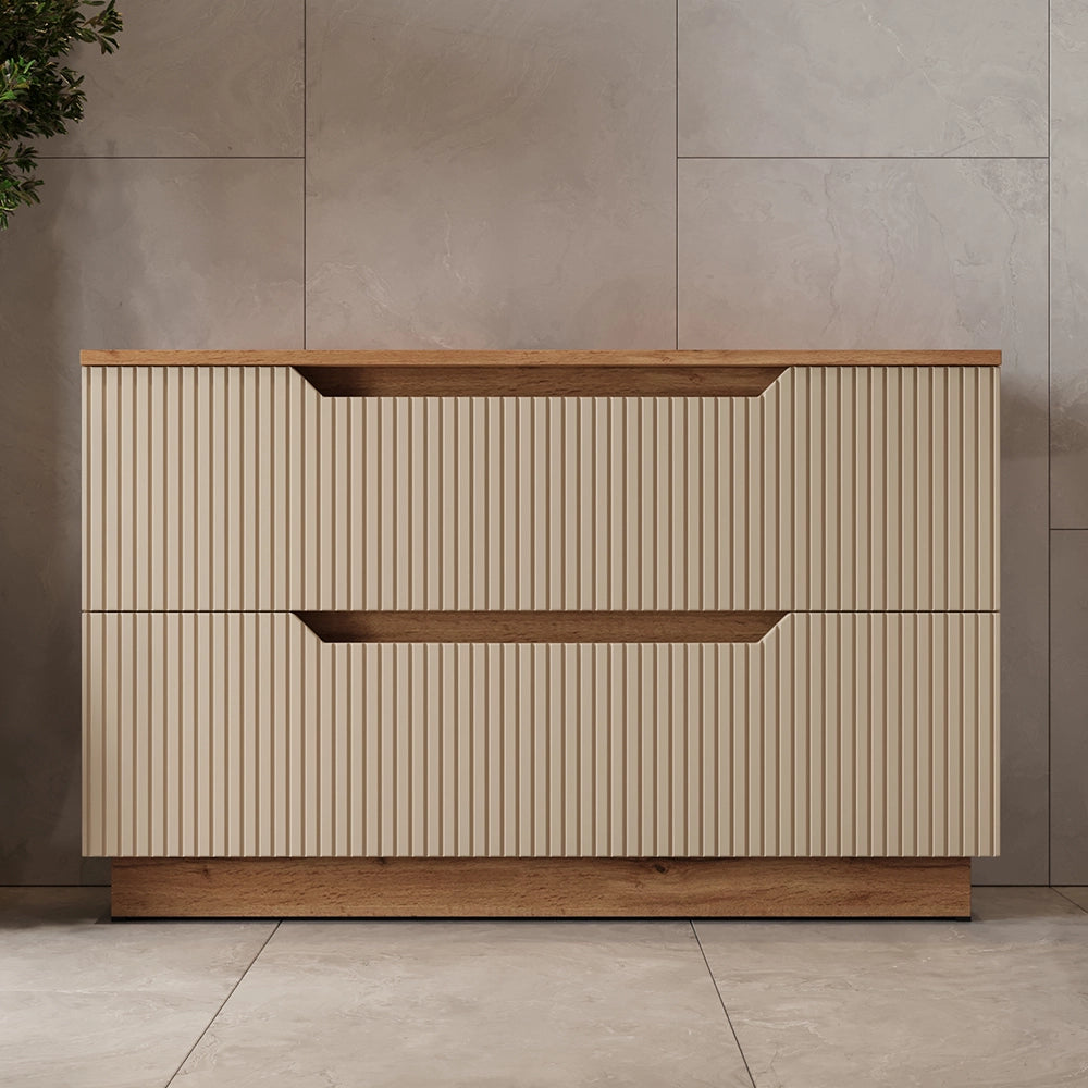 Vicco Mobile sottolavabo per bagno Rovere/cashmere a righe 99.4 x 62.5 cm con 2 cassetti