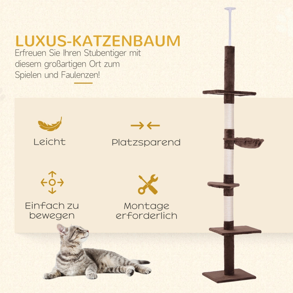 ALBERO RASCHIA-GATTI Regolabile 230-260 cm Marrone 40 x 34 cm