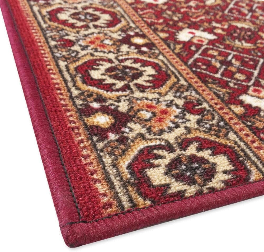 Passatoia Scala Bordata 67x1000 cm Ingresso Corridoio Tappeto Cucina Gradini Bordeaux