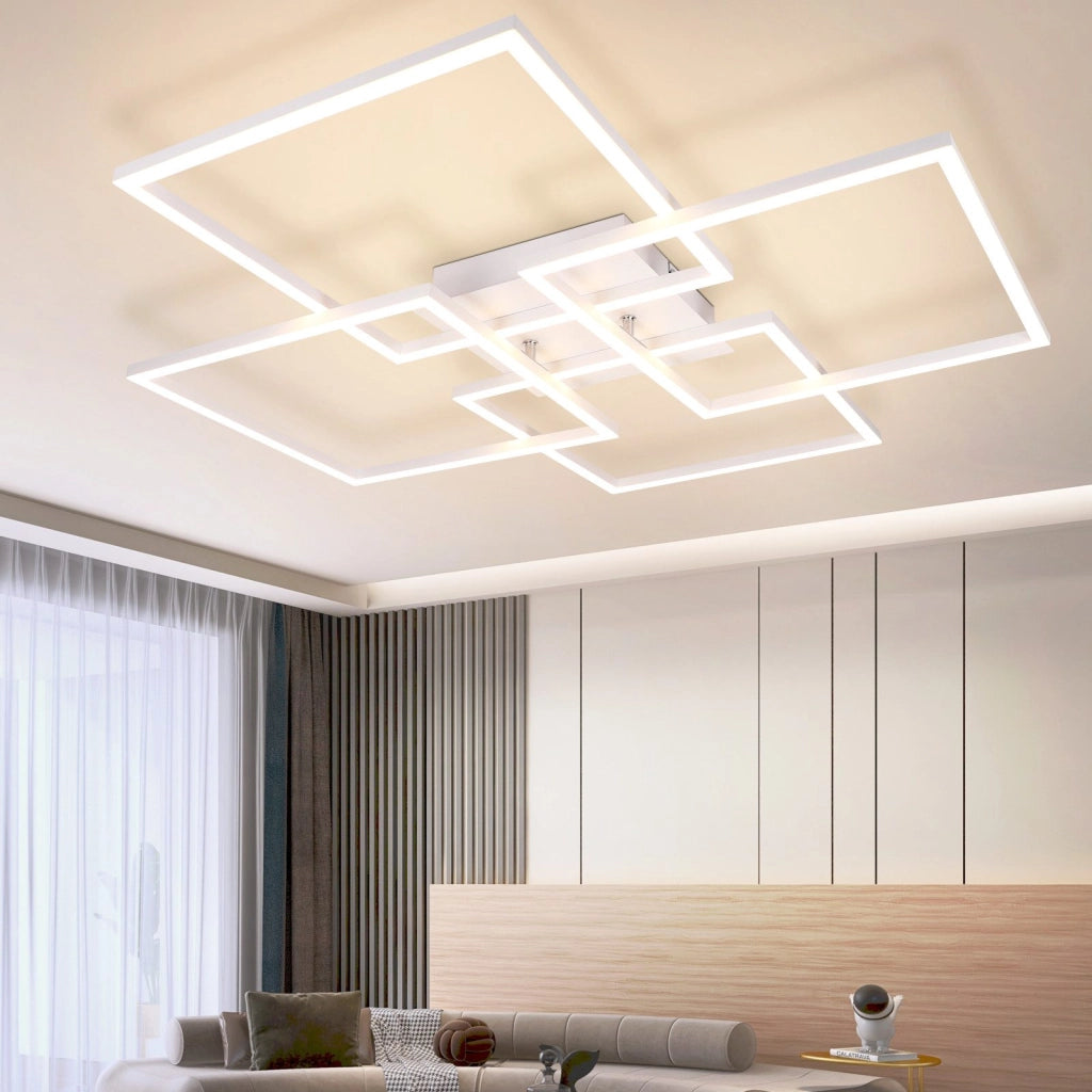 ZMH Lampada da soffitto plafoniera LED moderna 32W cornici rettangolari per soggiorno camera letto