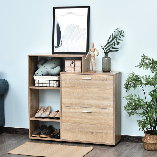 Scarpiera Salvaspazio 20 Paia da Ingresso in Legno Libreria 101.5x25.5x98 cm