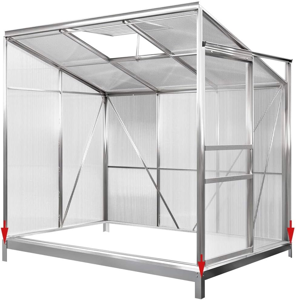 Base per Serra Zincata 190x122 cm Fondamenta Telaio in Acciaio Incluso Materiale di Montaggio