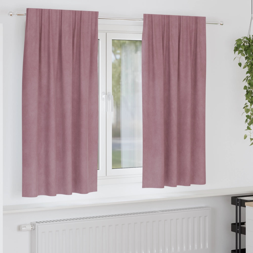 Tende oscuranti  con nastro superiore 2 pezzi Rosa scuro in velluto