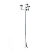 Lampione da Giardino a 3 Bracci 215 cm in Alluminio Bianco CFW7742541