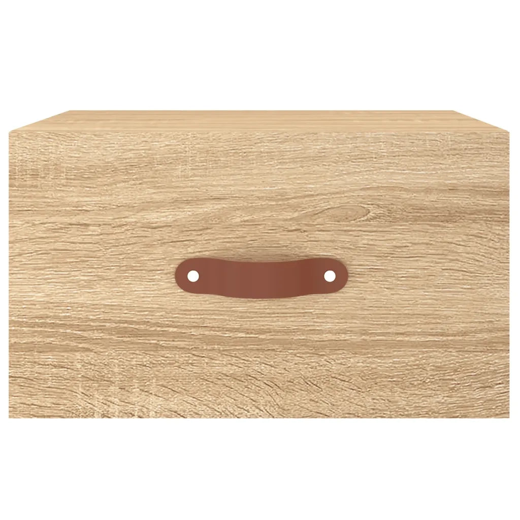 Comodino a Muro-Tavolino da notte sospeso Rovere Sonoma 35x35x20 cm 990245