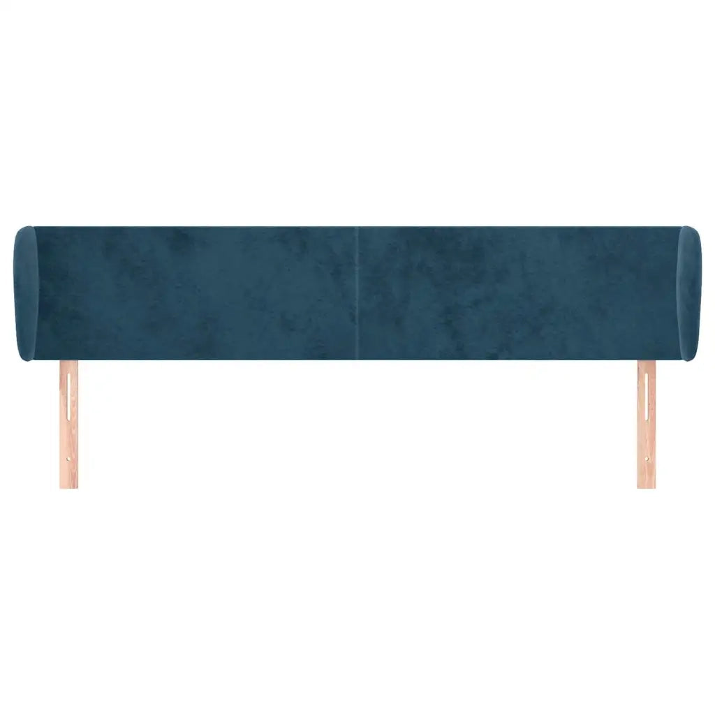 Testiera | Testata ad Orecchio Blu Scuro 203x23x78/88 cm in Velluto